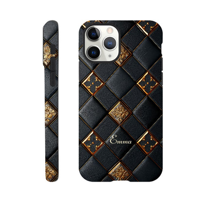 Personalized iPhone 16 and 15 Pro Max Cover,Luxury Checkers Pattern Tough Case,Custom Design,iPhone 16,15,14,13,12,11 iPhone 11 Pro