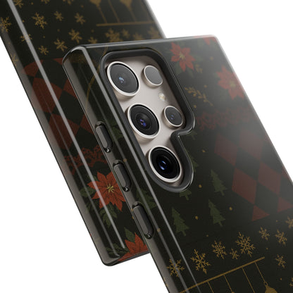 Black Luxury Phone Case for Christmas Festive Season - Tough design