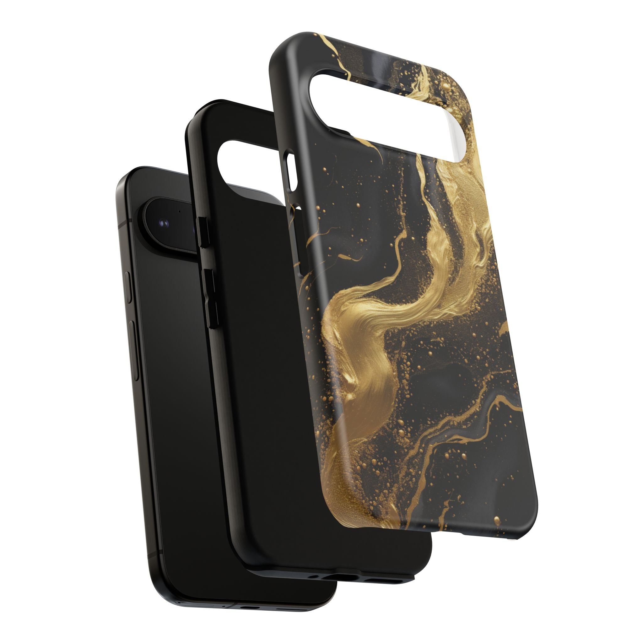 Golden Flow - Black &amp; Gold Marble Luxe Phone Case