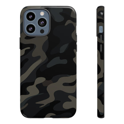 Black Camouflage Phone Case for iPhone, Samsung and Google Pixel iPhone 13 Pro Max Glossy
