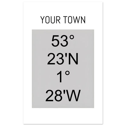 Personalized Map or Custom Location Coordinates Poster Print | Minimalist Unframed Wall Art Decor A3 A4 A5 28x43 cm XL (11x17″) Black and Grey