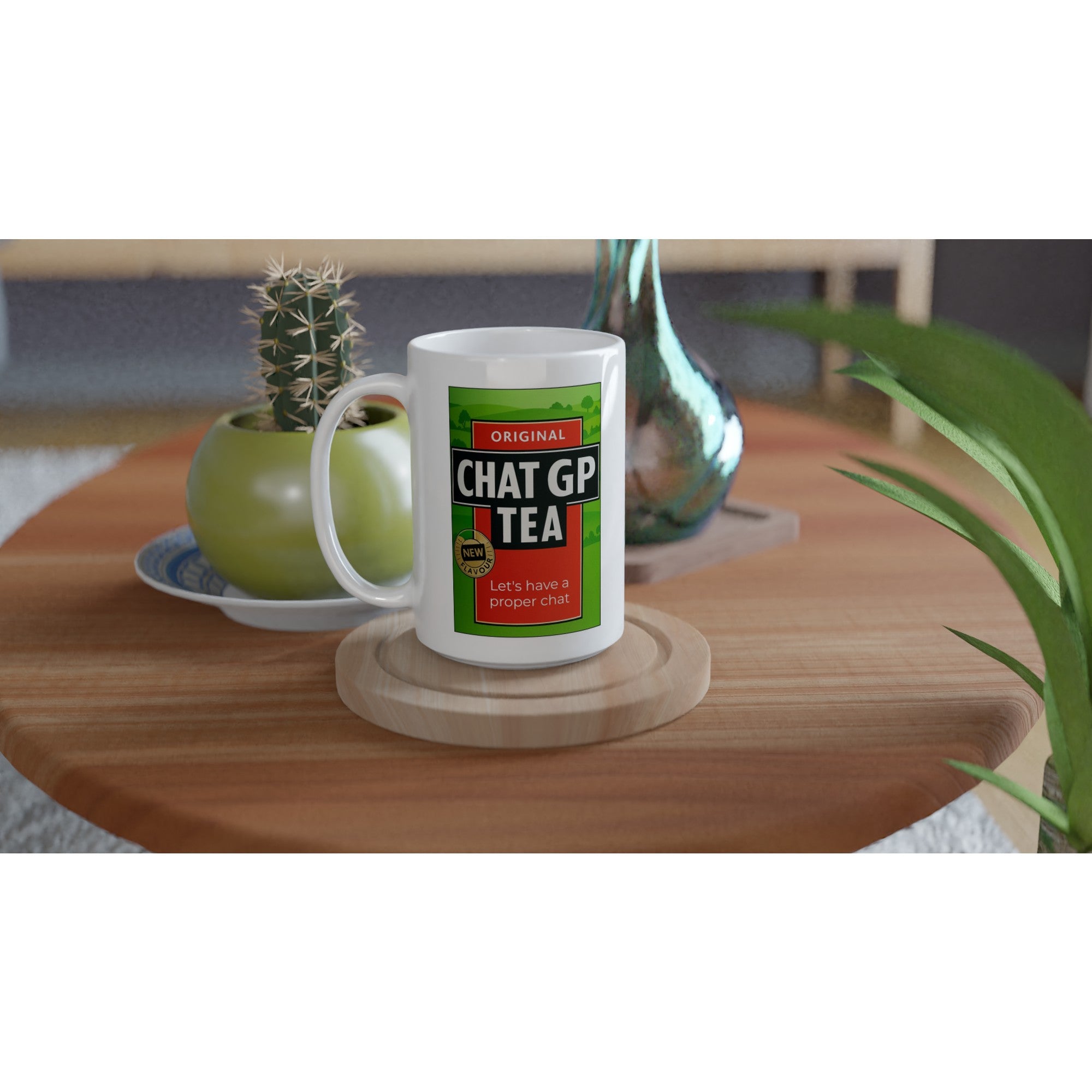 Chat GP Tea Mug - Humorous 15oz Coffee Cup for Tea Lovers &amp; ChatGPT AI Fans