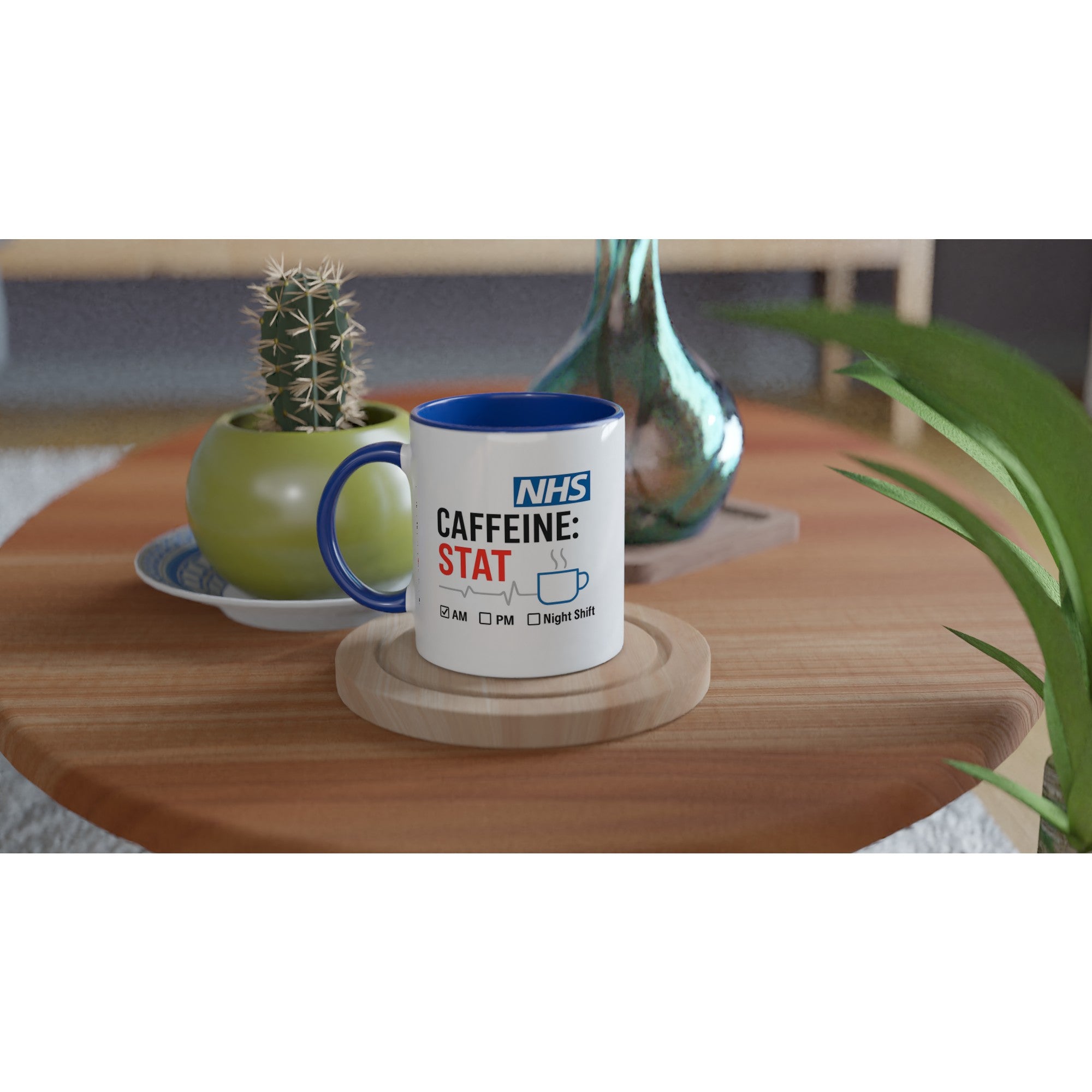 Funny NHS Nurse Mug - Caffeine STAT Coffee Cup - Gift for Day Evening Night Shift Healthcare Heroes - Doctor Mug
