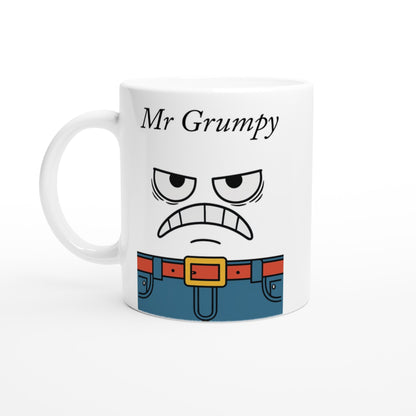 Mr Grumpy Mug – Funny Ceramic Coffee Cup – Gift for Coffee Lovers – Dishwasher &amp; Microwave Safe Ceramic White