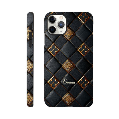 Personalized iPhone 16 and 15 Pro Max Cover,Luxury Checkers Pattern Tough Case,Custom Design,iPhone 16,15,14,13,12,11 iPhone 11 Pro Max