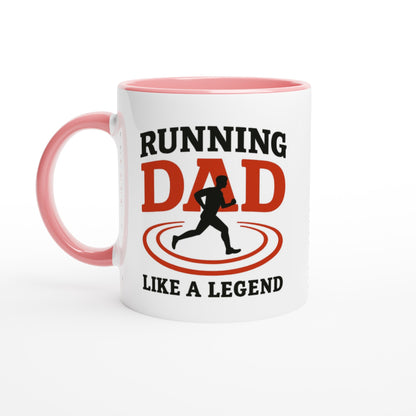 Running Dad Mug - Like a Legend | 11oz Gift for Marathon Runners Ceramic Pink