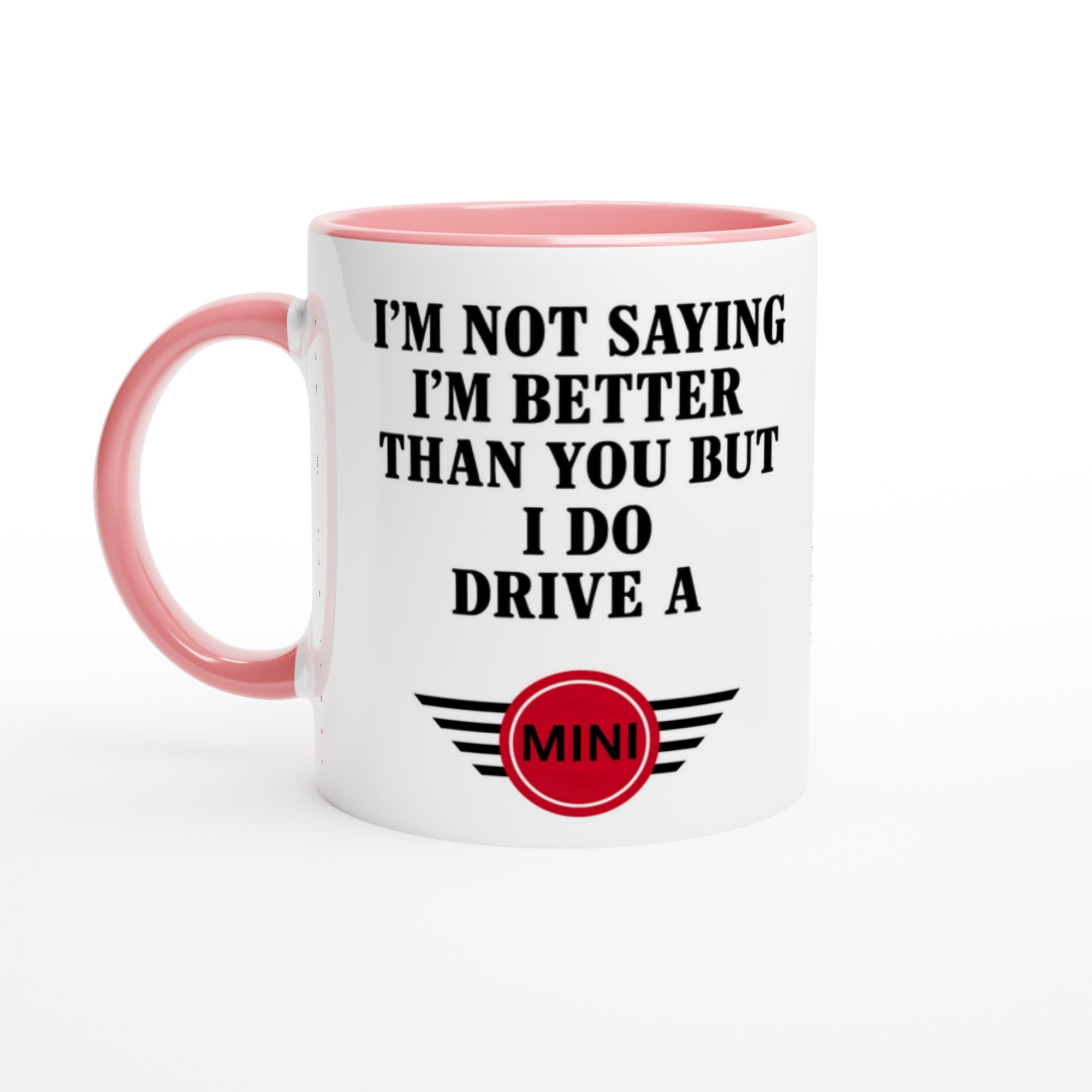 Personalized Mini Cooper Countryman Mug - Custom Car Lover Gift - 11oz Ceramic Coffee Cup Ceramic Pink