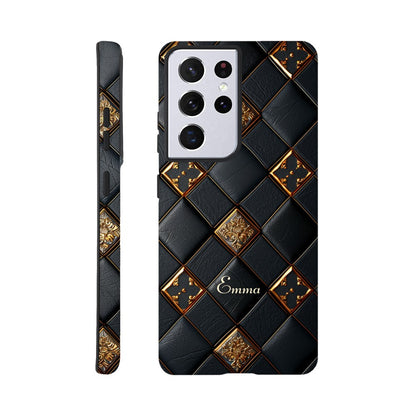 Luxury Checkers Pattern Phone Case for Samsung Galaxy S23, S22 Ultra, S21, S20, Custom Design Galaxy S21 Ultra