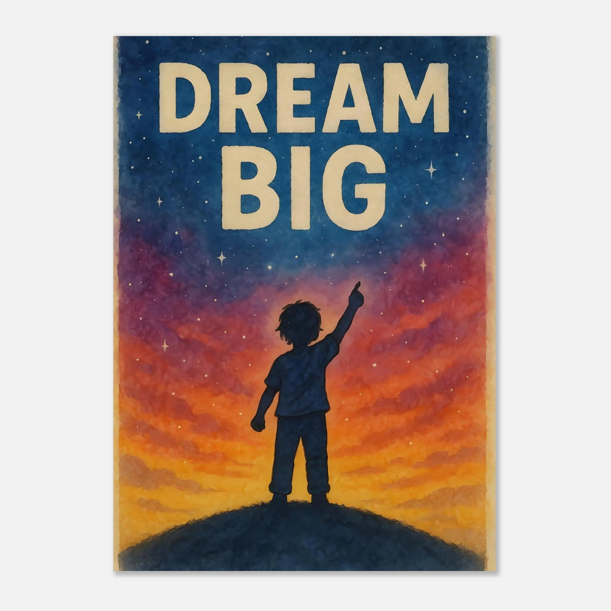 Dream Big Poster - Motivational Art - Kids Room Wall Art - Growth Mindset Art | Wall Art | Printable Poster | Home Decor | Minimalist Print 50x70 cm 20x28″