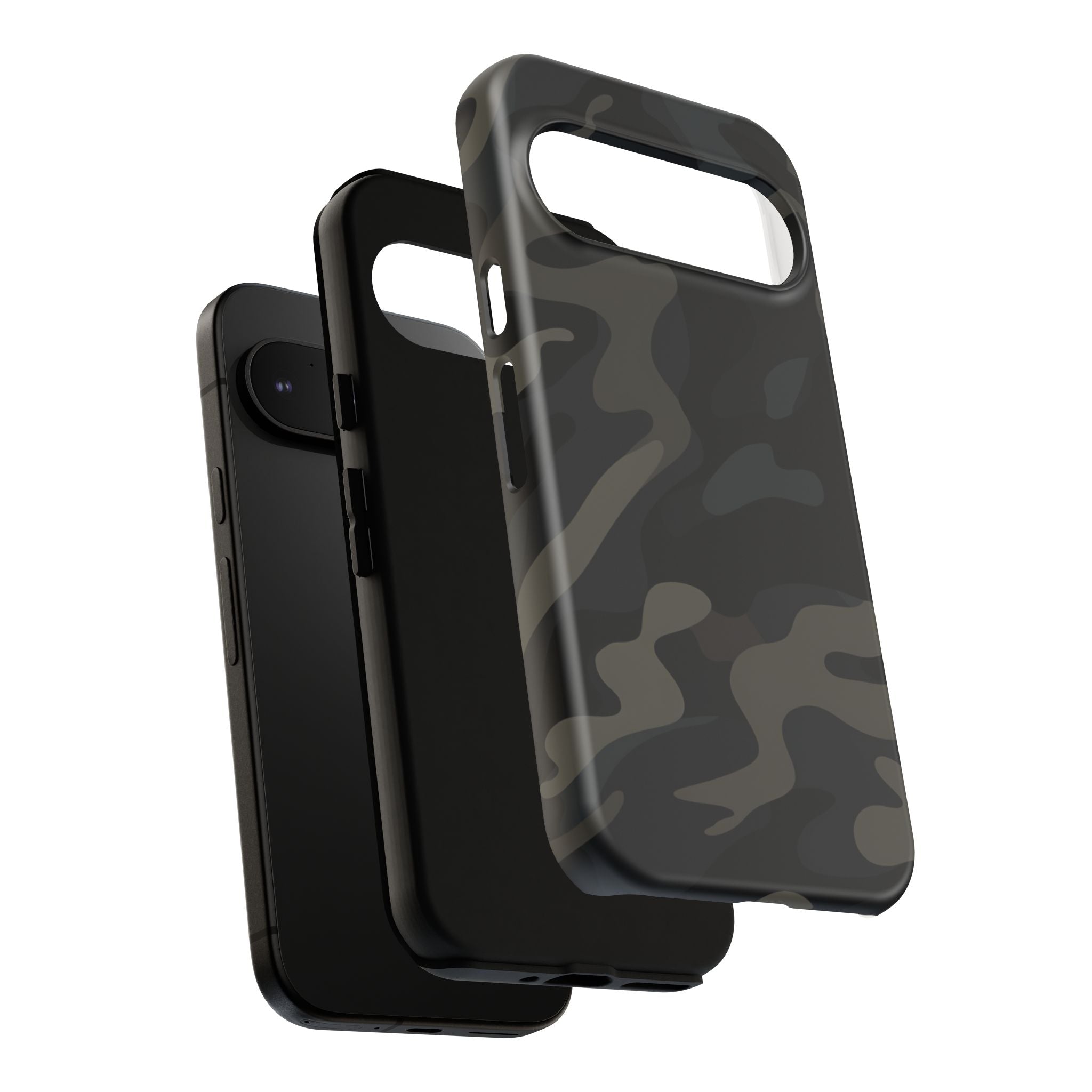 Black Camouflage Phone Case for iPhone, Samsung and Google Pixel
