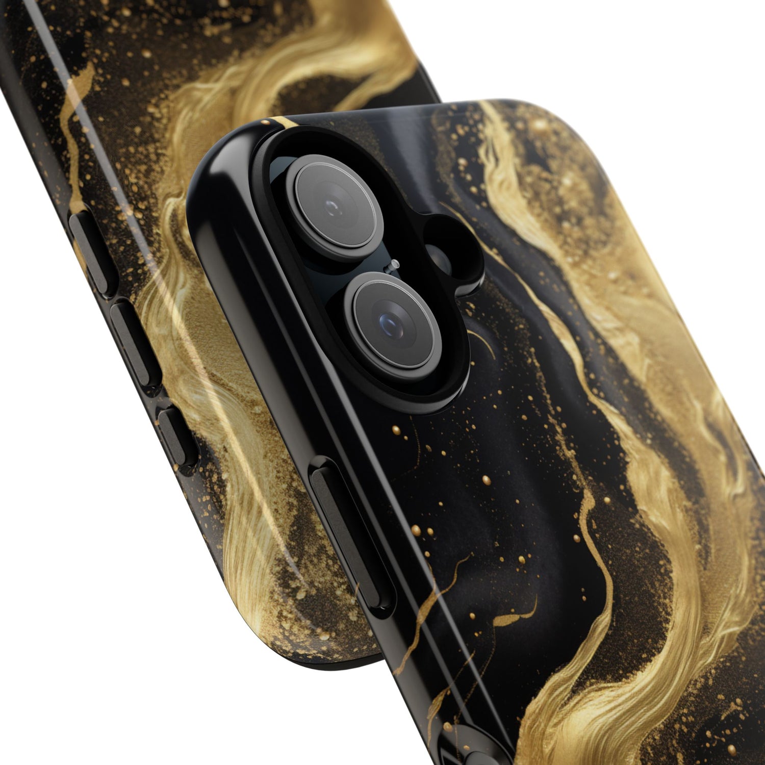 Golden Flow - Black &amp; Gold Marble Luxe Phone Case