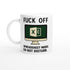 F*ck Off - Spreadsheet Mode: Do Not Disturb Mug, Excel Spreadsheet Gift, Office Humor, 11oz, Funny Accountant, PMO, Data Analyst Coffee Cup Ceramic White