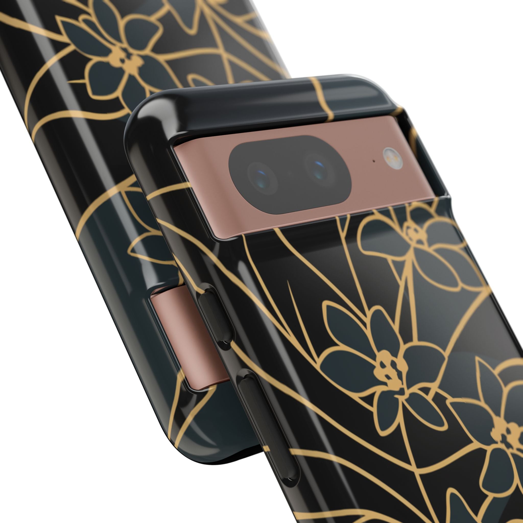 Golden Bloom - Elegant Floral Line Art Phone Case