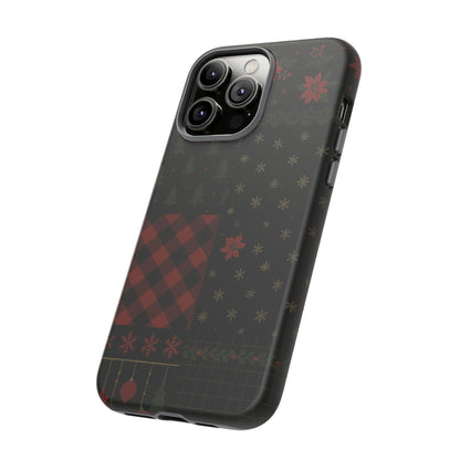 Black Festive Phone Case - Christmas Phone Cover - Tough Design