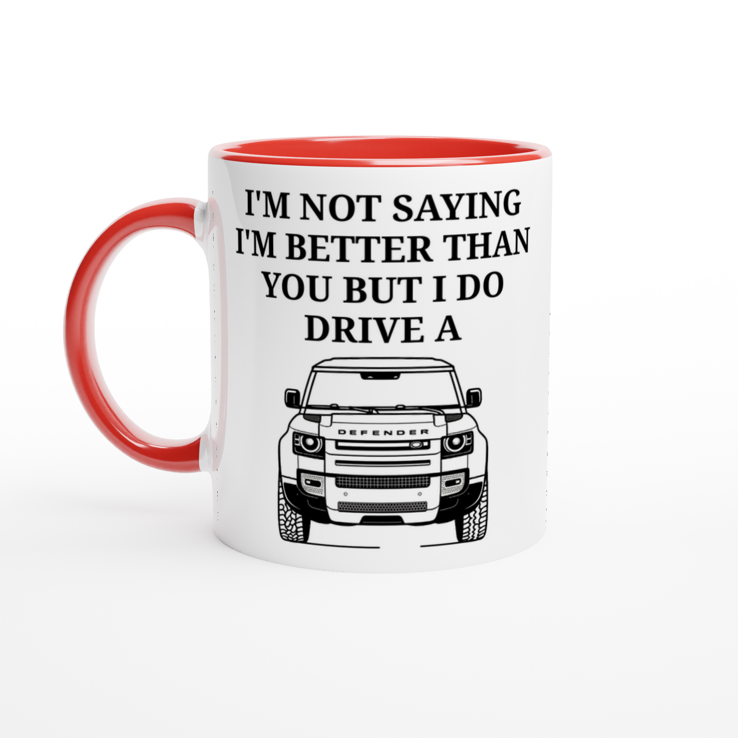 Funny Defender Mug – 11oz Luxury Car Driver Gift, Bold Statement Coffee Cup, Land Rover, Range Rover Lover Gift for Him or Her
