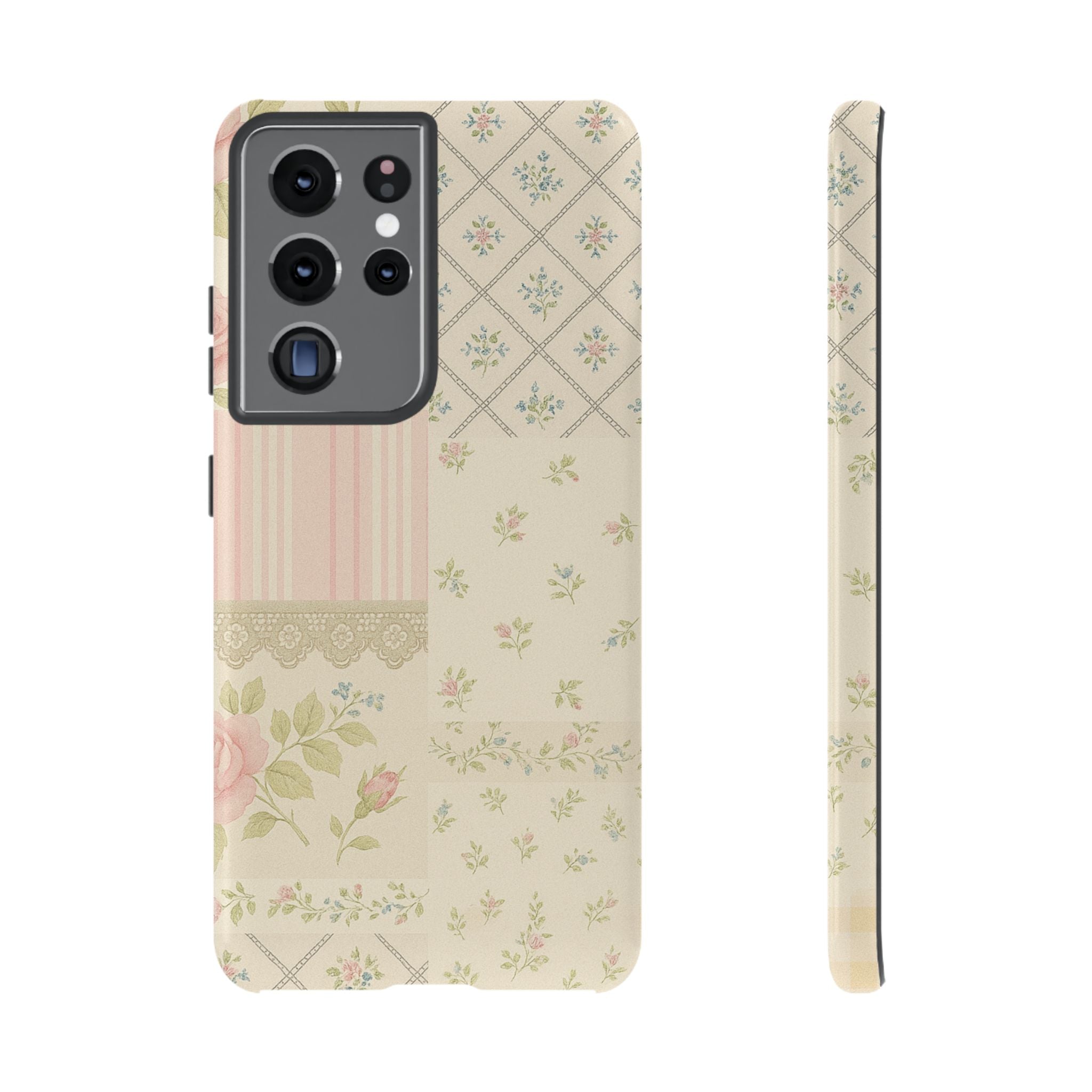 Floral Phone Case, Floral Tough Case, Protective Phone Case, Flower Case, Tough Phone Cover, Floral Tech Accessory Samsung Galaxy S21 Ultra Glossy