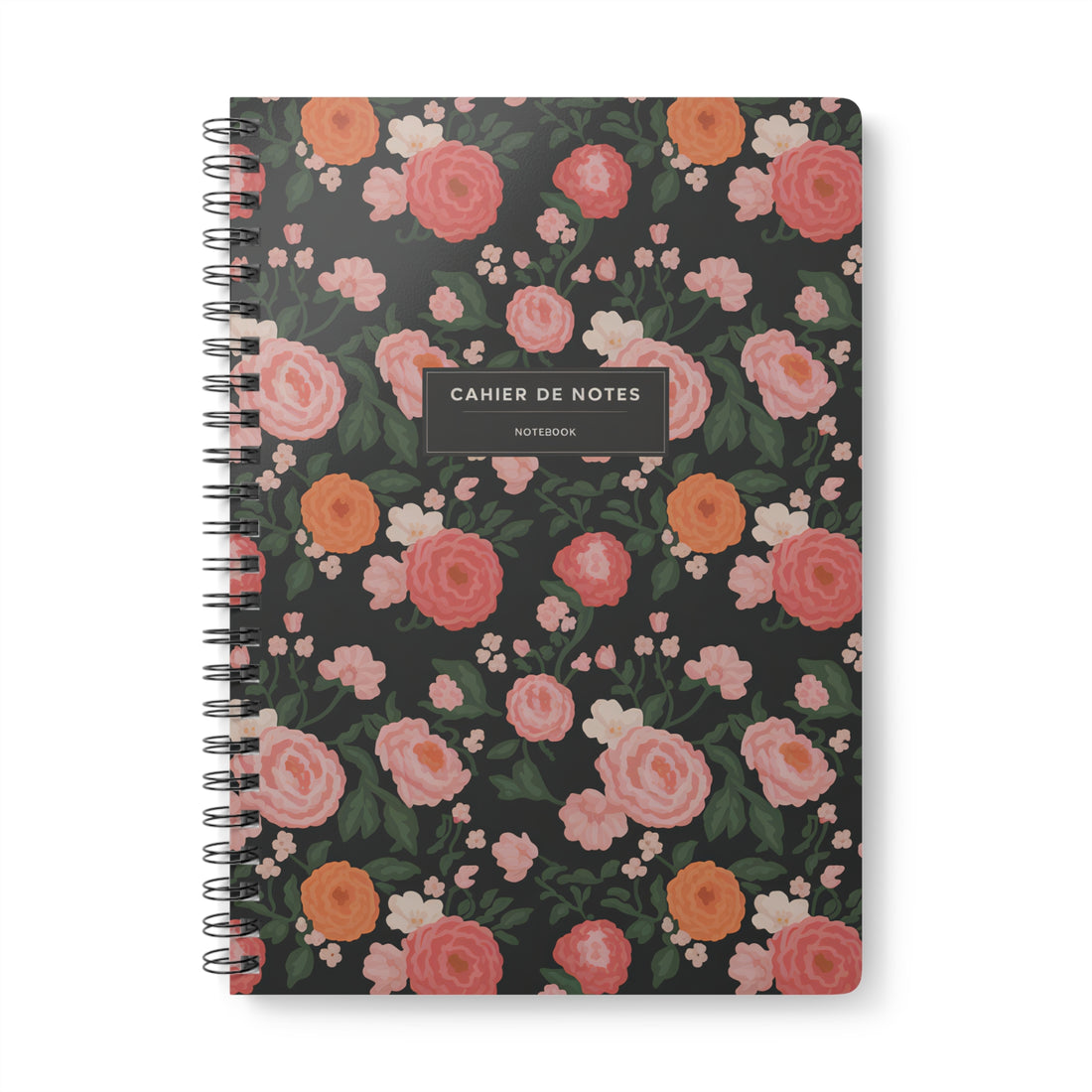 Elegant Floral Notebook | Cahier de Notes | A5 Spiral Bound Journal for Writing &amp; Planning, for Students, Gifts, Bullet Journaling