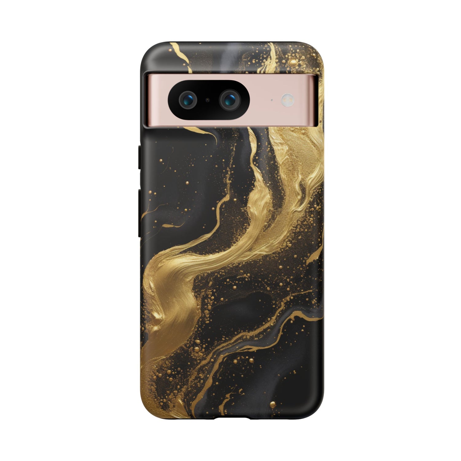 Golden Flow - Black &amp; Gold Marble Luxe Phone Case Google Pixel 8 Matte