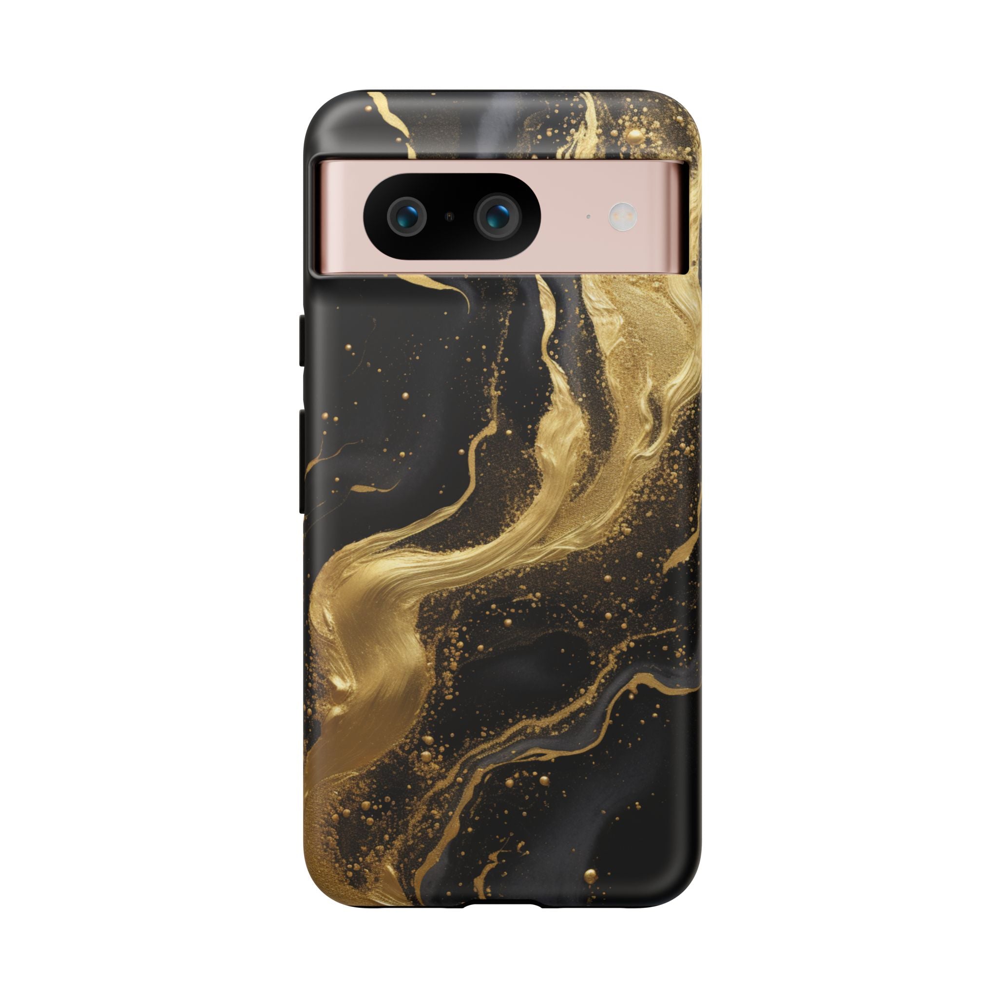 Golden Flow - Black &amp; Gold Marble Luxe Phone Case Google Pixel 8 Matte