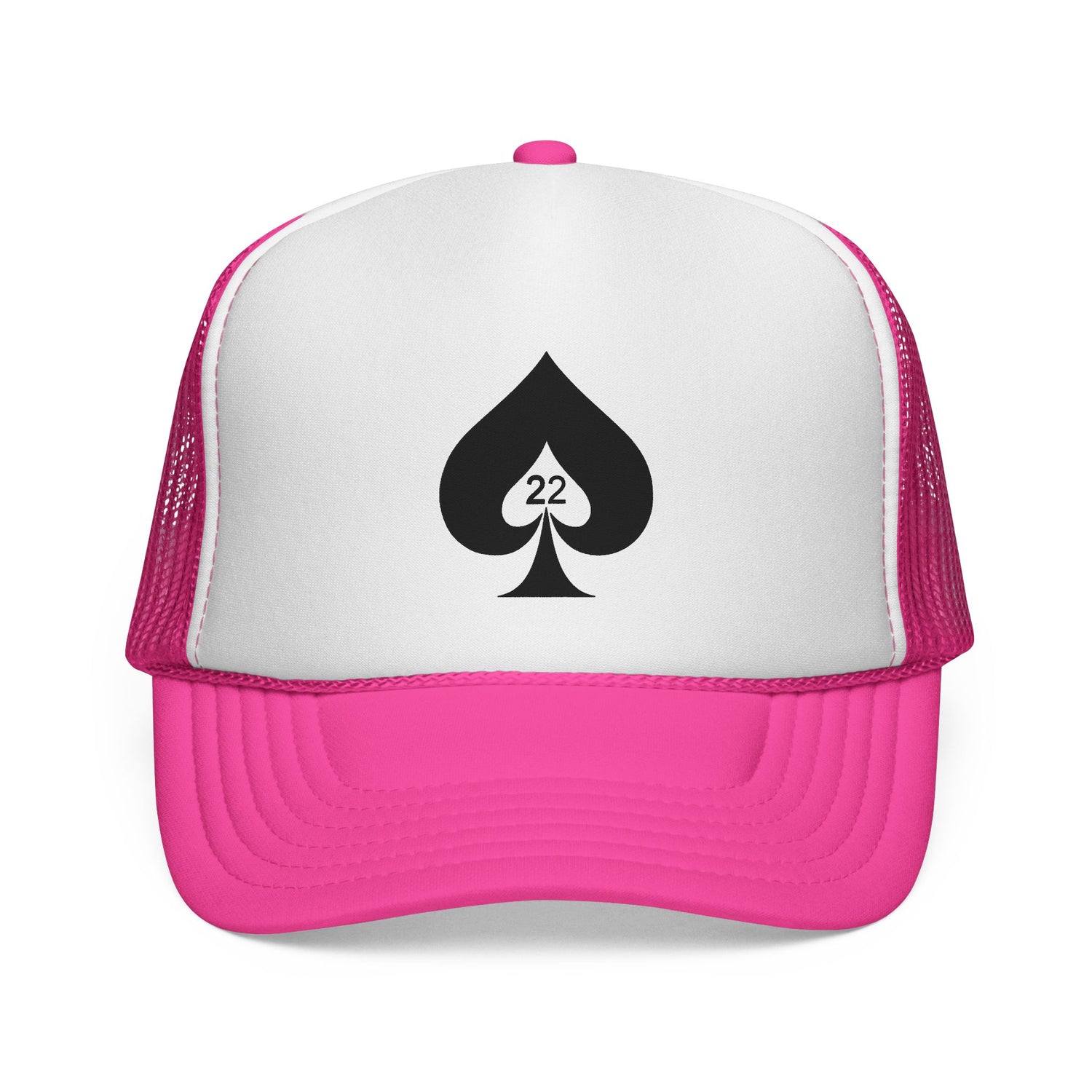 Ace of Spades Trucker Hat - Stylish Mesh Cap for Gamers, Outdoor Adventures &amp; Festivals | Adjustable Snapback Pink One size
