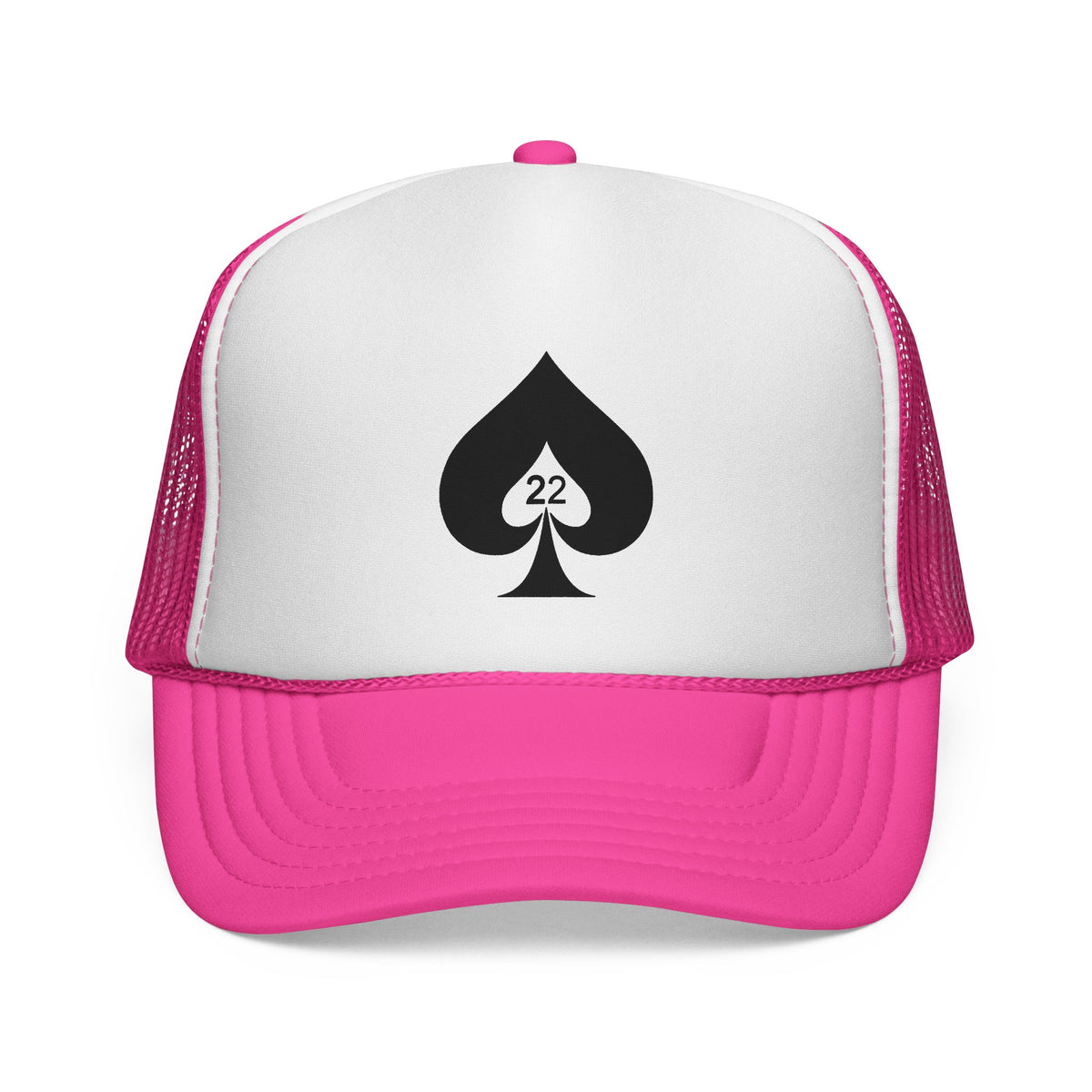 Ace of Spades Trucker Hat - Stylish Mesh Cap for Gamers, Outdoor Adventures &amp; Festivals | Adjustable Snapback Pink One size