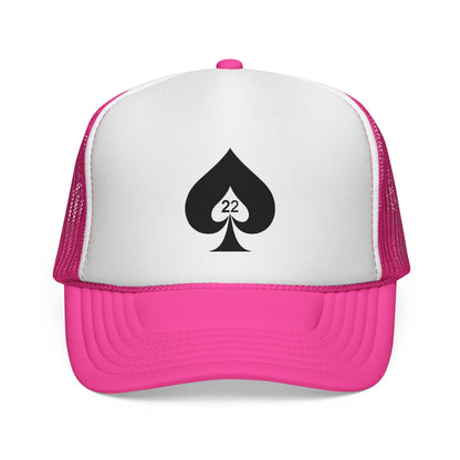 Ace of Spades Trucker Hat - Stylish Mesh Cap for Gamers, Outdoor Adventures &amp; Festivals | Adjustable Snapback Pink One size
