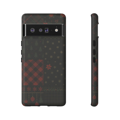 Black Festive Phone Case - Christmas Phone Cover - Tough Design Google Pixel 6 Pro Matte