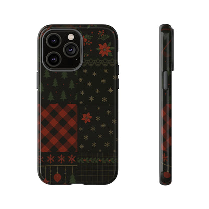 Black Festive Phone Case - Christmas Phone Cover - Tough Design iPhone 14 Pro Max Glossy
