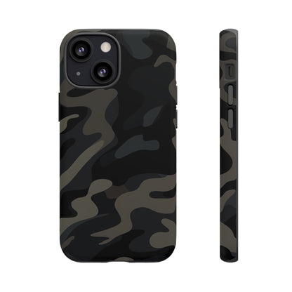 Black Camouflage Phone Case for iPhone, Samsung and Google Pixel iPhone 13 Mini Matte