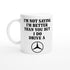 Personalized Mercedes Benz Mug - Custom Car Lover Gift - 11oz Ceramic Mug in Colors Ceramic White