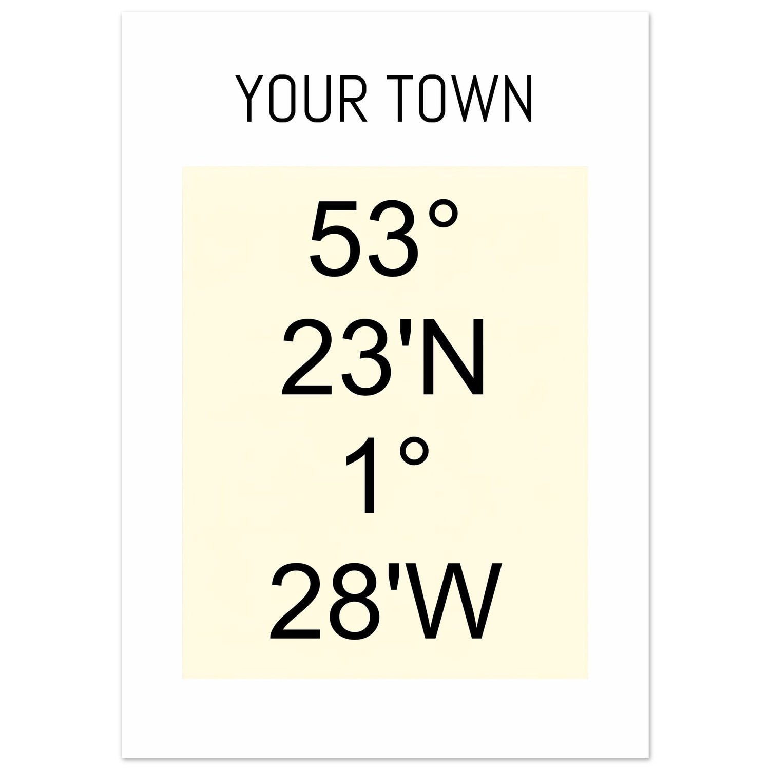 Personalized Map or Custom Location Coordinates Poster Print | Minimalist Unframed Wall Art Decor A3 A4 A5 A3 (29.7 x 42 cm) Beige and Black