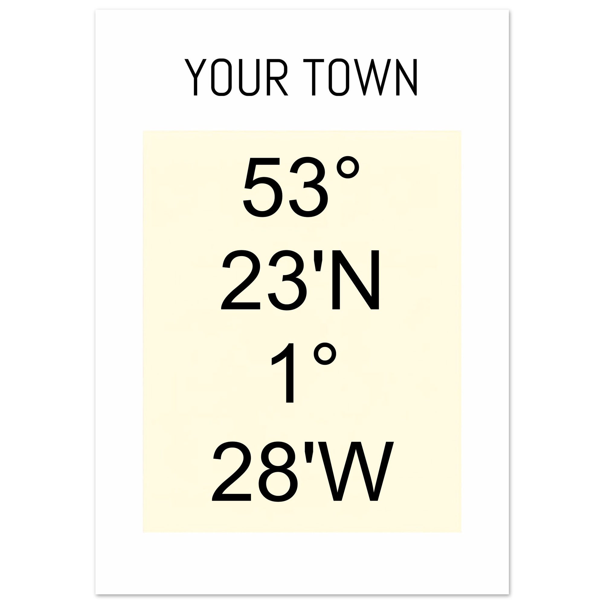 Personalized Map or Custom Location Coordinates Poster Print | Minimalist Unframed Wall Art Decor A3 A4 A5 A3 (29.7 x 42 cm) Beige and Black