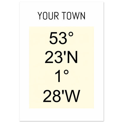 Personalized Map or Custom Location Coordinates Poster Print | Minimalist Unframed Wall Art Decor A3 A4 A5 A3 (29.7 x 42 cm) Beige and Black