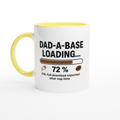 Funny Dad Mug | Dad-A-Base Loading... ETA Full Download After Nap Time | DBA Cup | Gift for IT Engineers &amp; Project Managers Ceramic Yellow