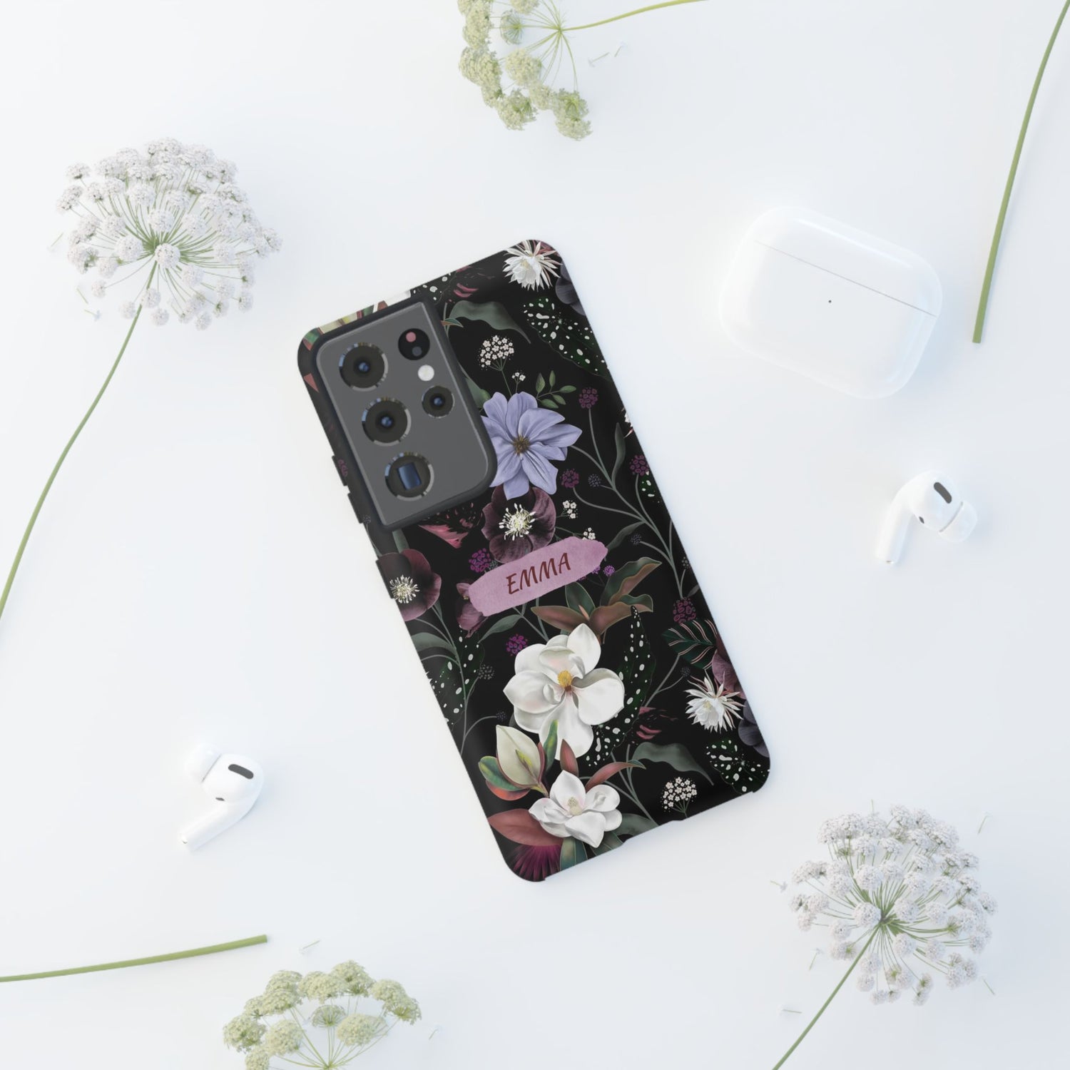 Phone Cases, Personalised Floral Pattern Ultra Plus Pro Cover, iPhone 16, 15, 14, 13+, Samsung Galaxy S23, S22, Custom Case