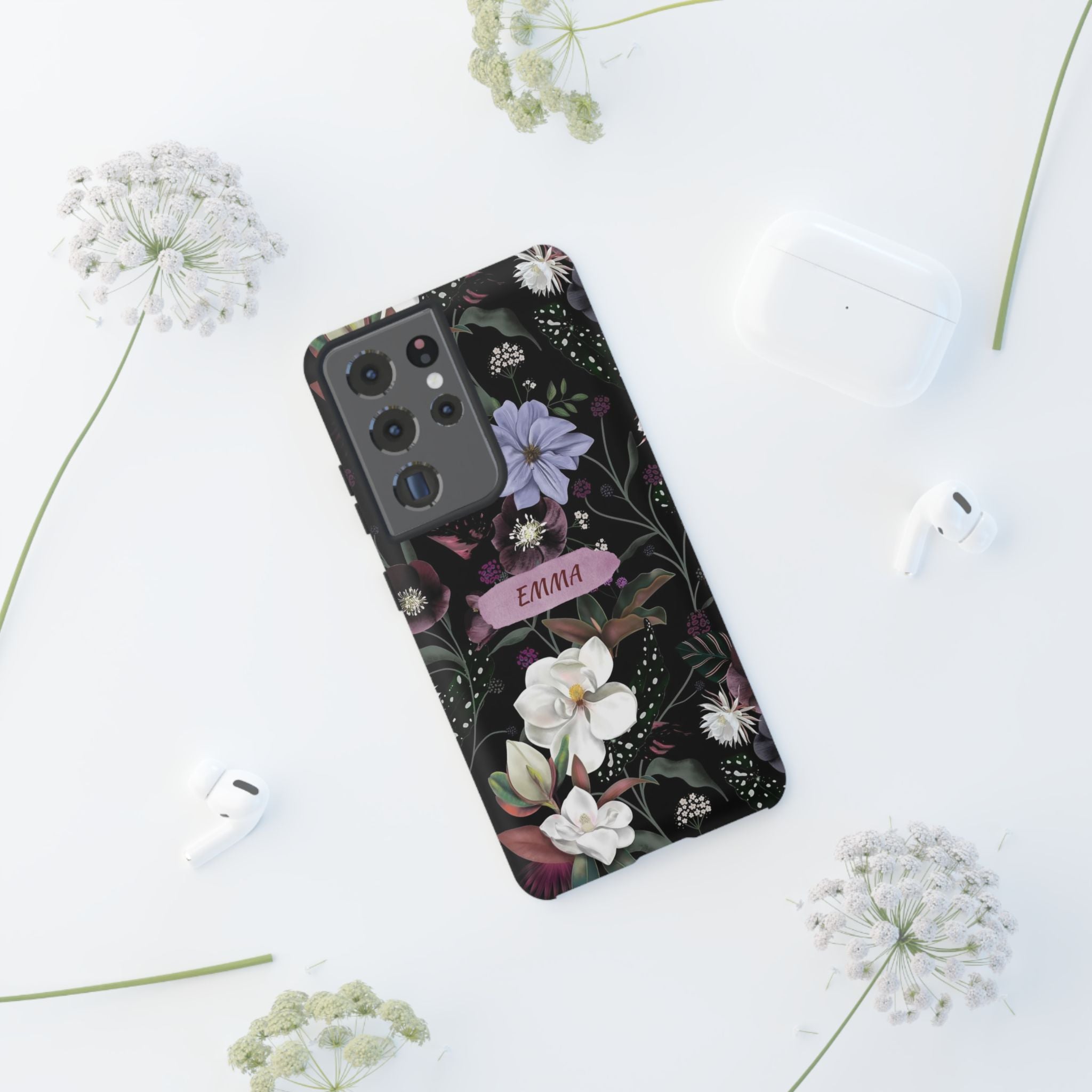 Phone Cases, Personalised Floral Pattern Ultra Plus Pro Cover, iPhone 16, 15, 14, 13+, Samsung Galaxy S23, S22, Custom Case