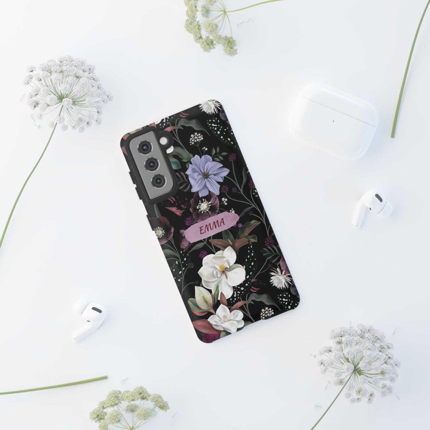 Phone Cases, Personalised Floral Pattern Ultra Plus Pro Cover, iPhone 16, 15, 14, 13+, Samsung Galaxy S23, S22, Custom Case