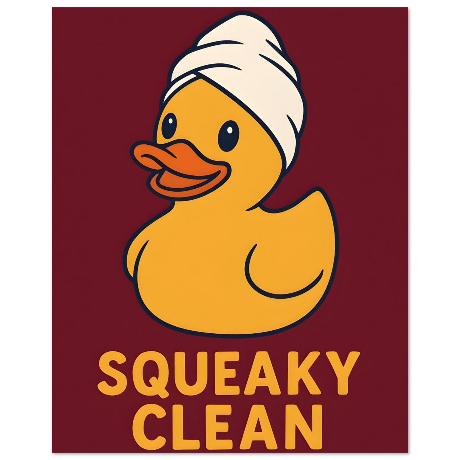 Squeaky Clean Poster - Fun Bathroom Art - Perfect for Home Decor 40x50 cm 16x20″ Red