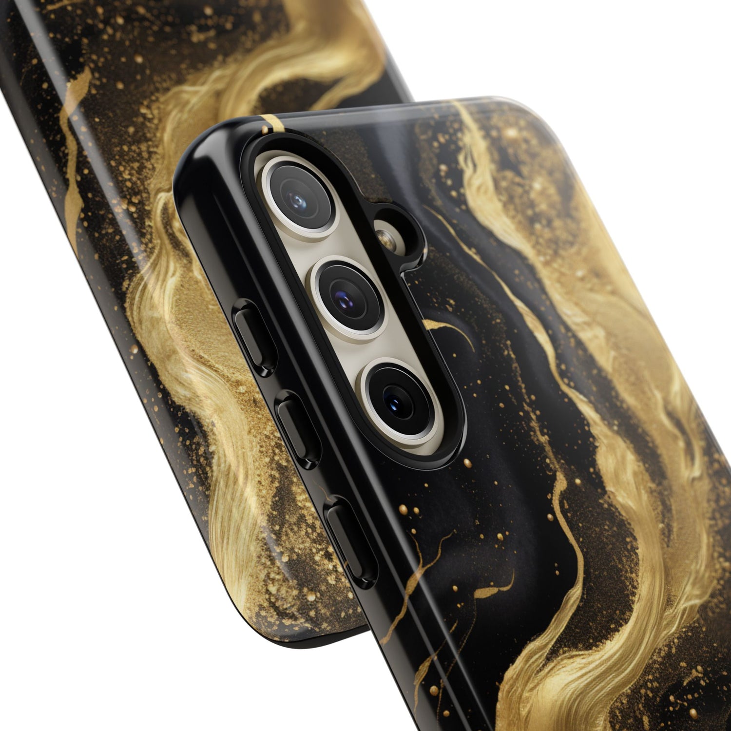 Golden Flow - Black &amp; Gold Marble Luxe Phone Case