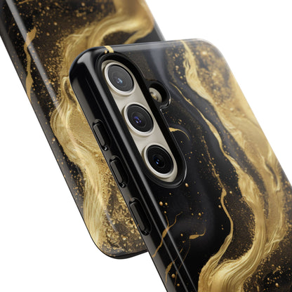 Golden Flow - Black &amp; Gold Marble Luxe Phone Case