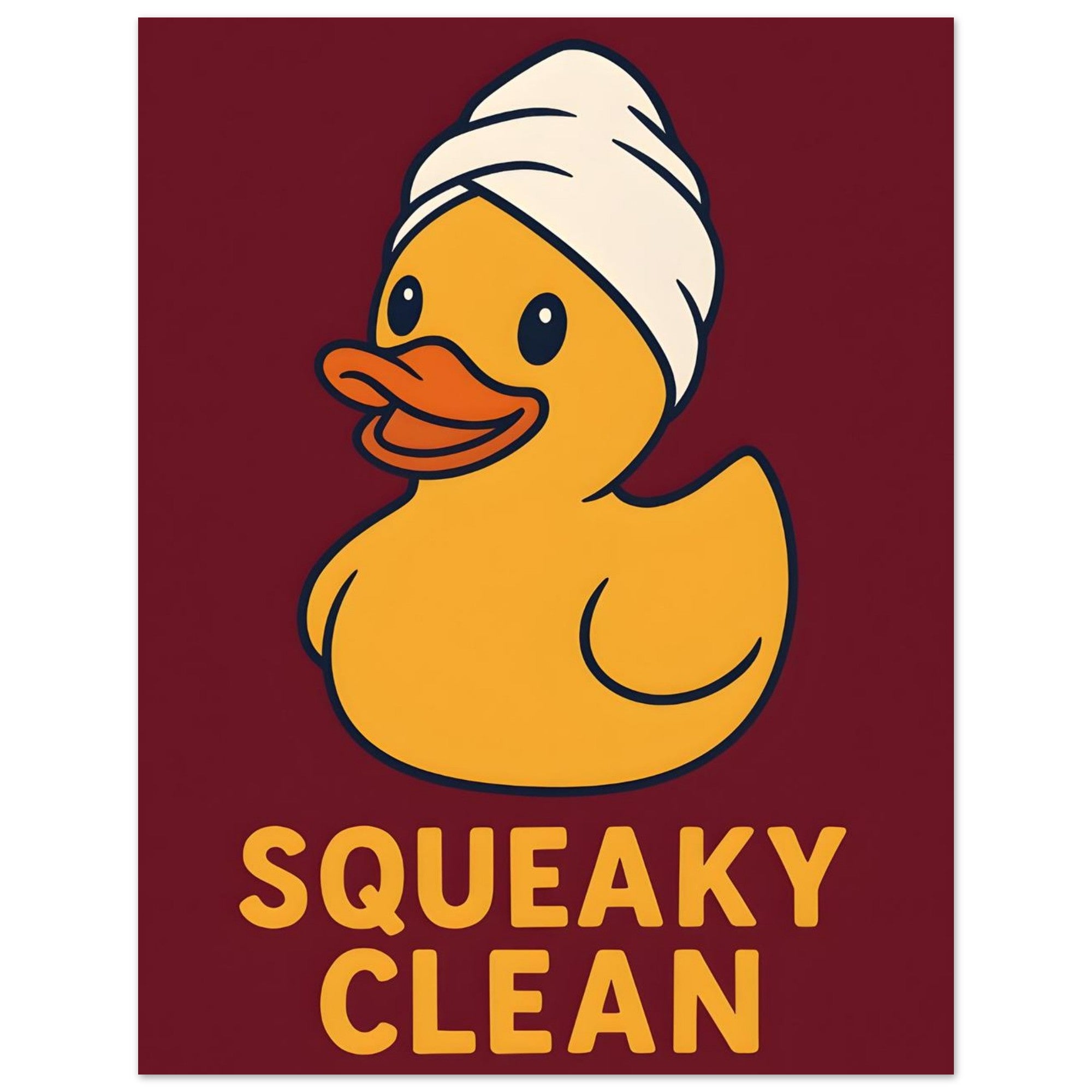 Squeaky Clean Poster - Fun Bathroom Art - Perfect for Home Decor 27x35 cm 11x14″ Red