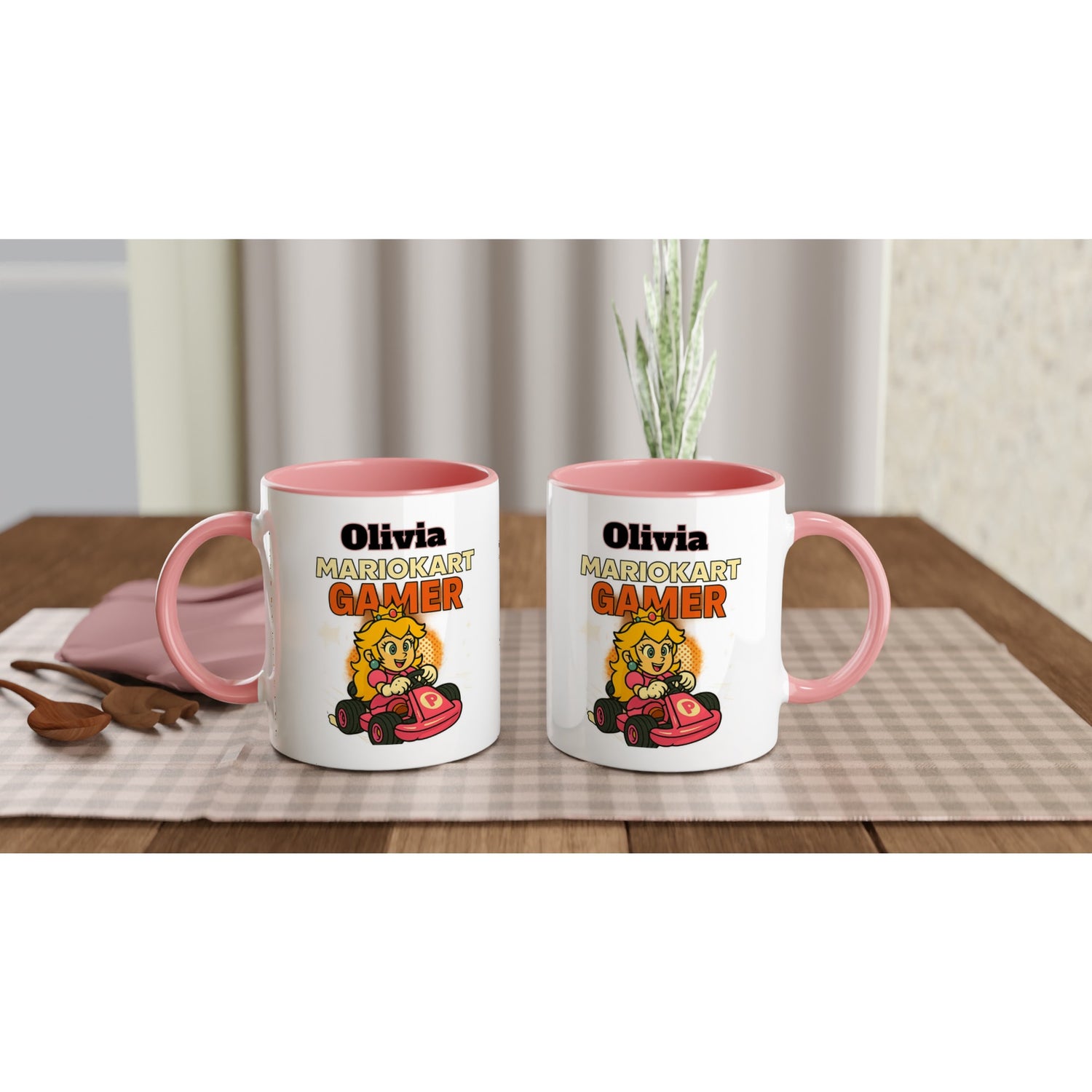Personalized Mario Kart Gamer Mug - Princess Peach Mug - Funny Gift for Gamers - 11oz Ceramic Coffee Cup