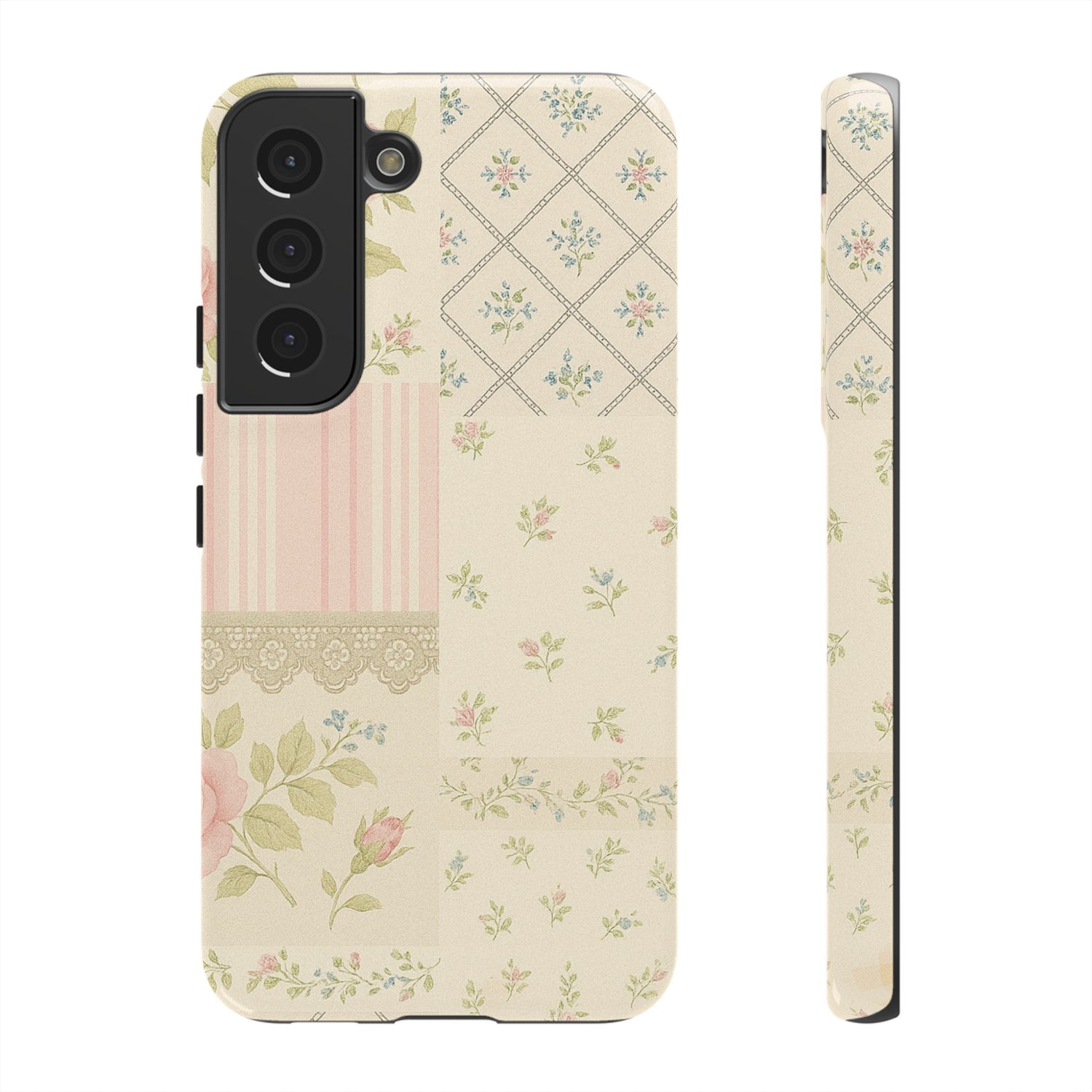 Floral Phone Case, Floral Tough Case, Protective Phone Case, Flower Case, Tough Phone Cover, Floral Tech Accessory Samsung Galaxy S22 Glossy