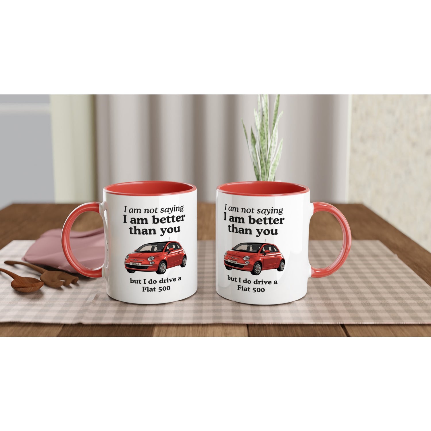 Funny Personalized Fiat 500 Owner Mug - Custom Name - Dishwasher &amp; Microwave Safe - Sassy Gift