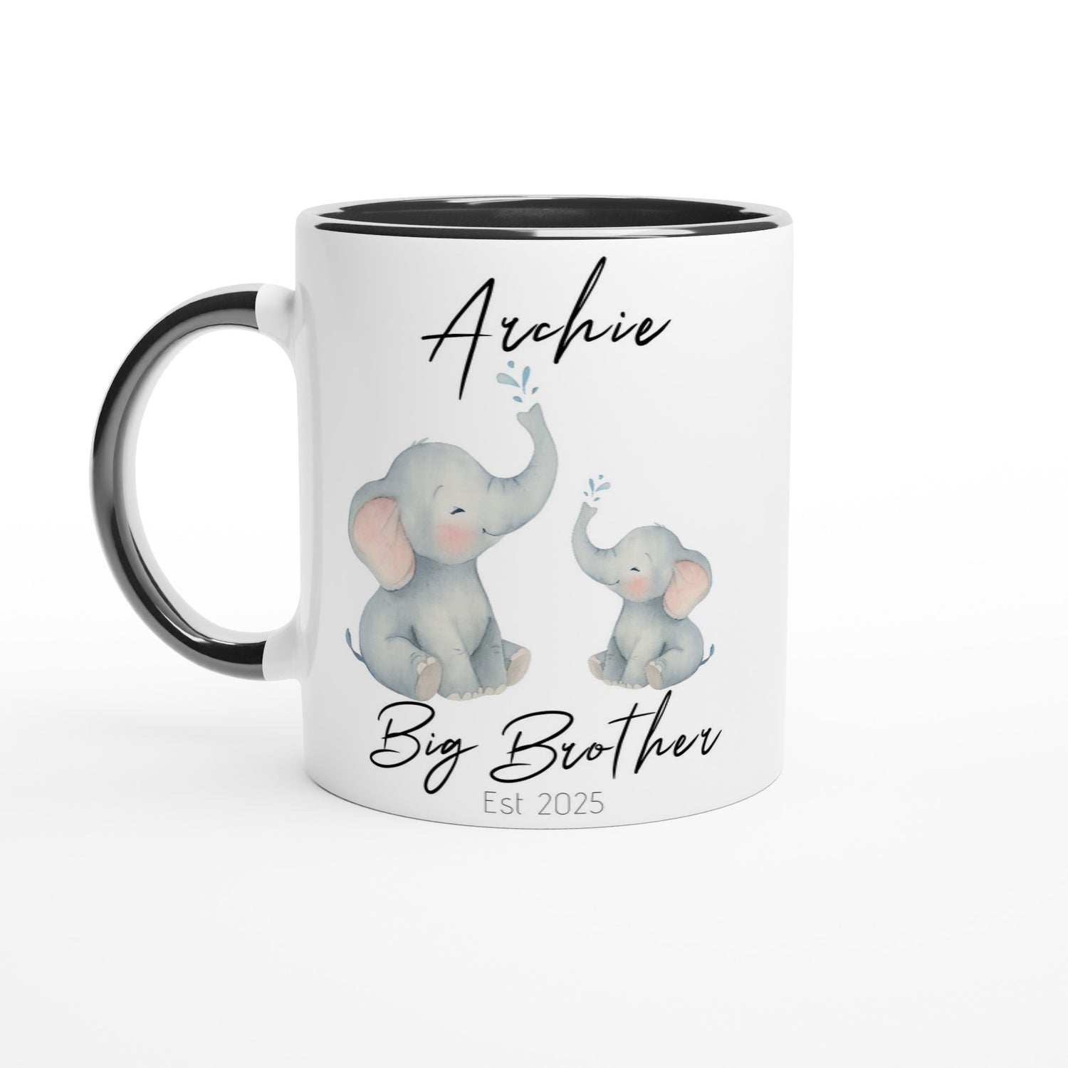 Big Brother or Big Sister Mug - Custom Pregnancy Announcement Gift - 11oz Ceramic Coffee Cup Ceramic Black
