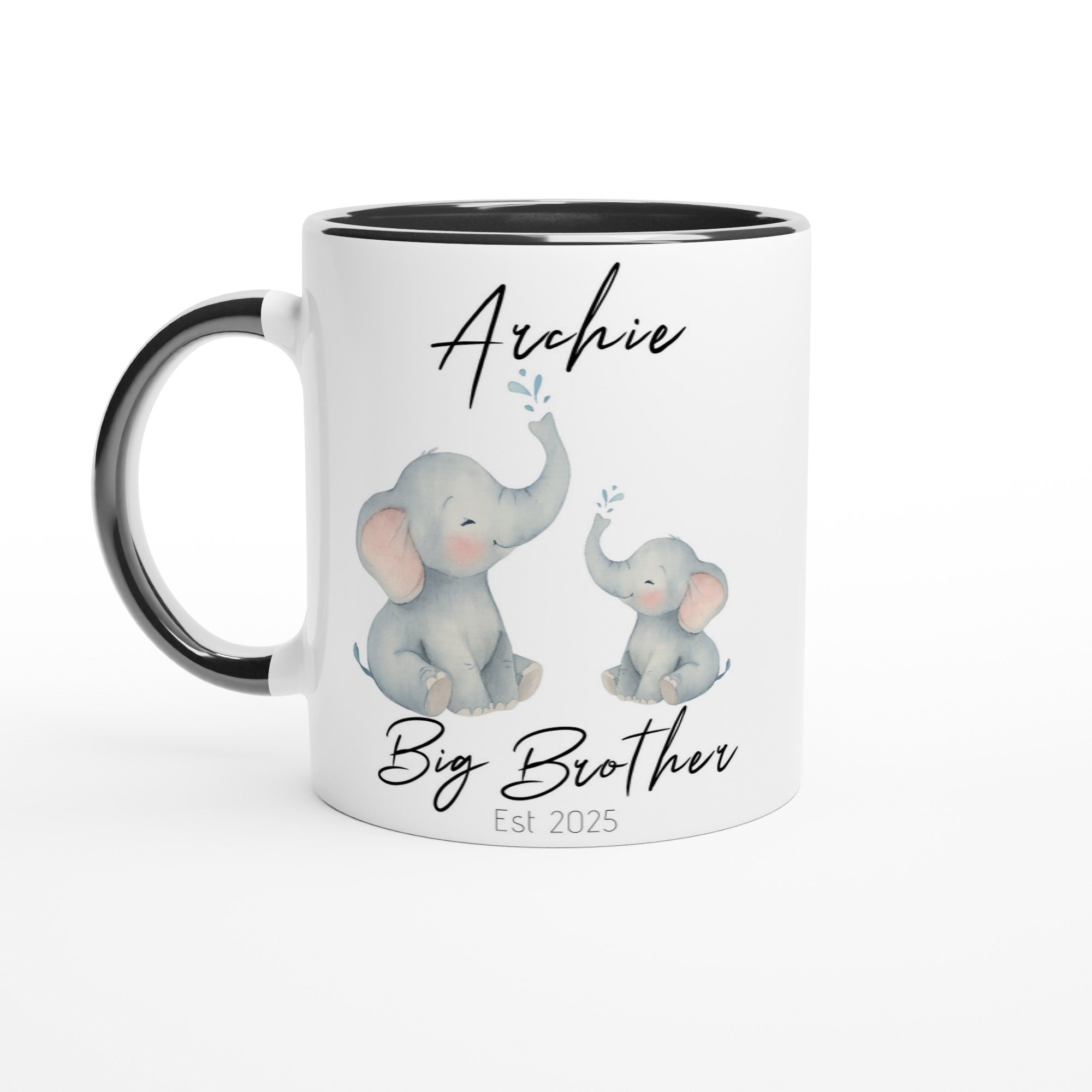 Big Brother or Big Sister Mug - Custom Pregnancy Announcement Gift - 11oz Ceramic Coffee Cup Ceramic Black
