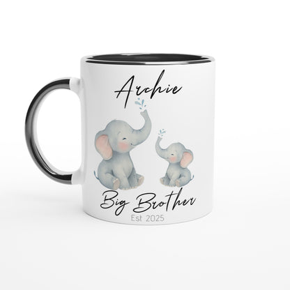 Big Brother or Big Sister Mug - Custom Pregnancy Announcement Gift - 11oz Ceramic Coffee Cup Ceramic Black