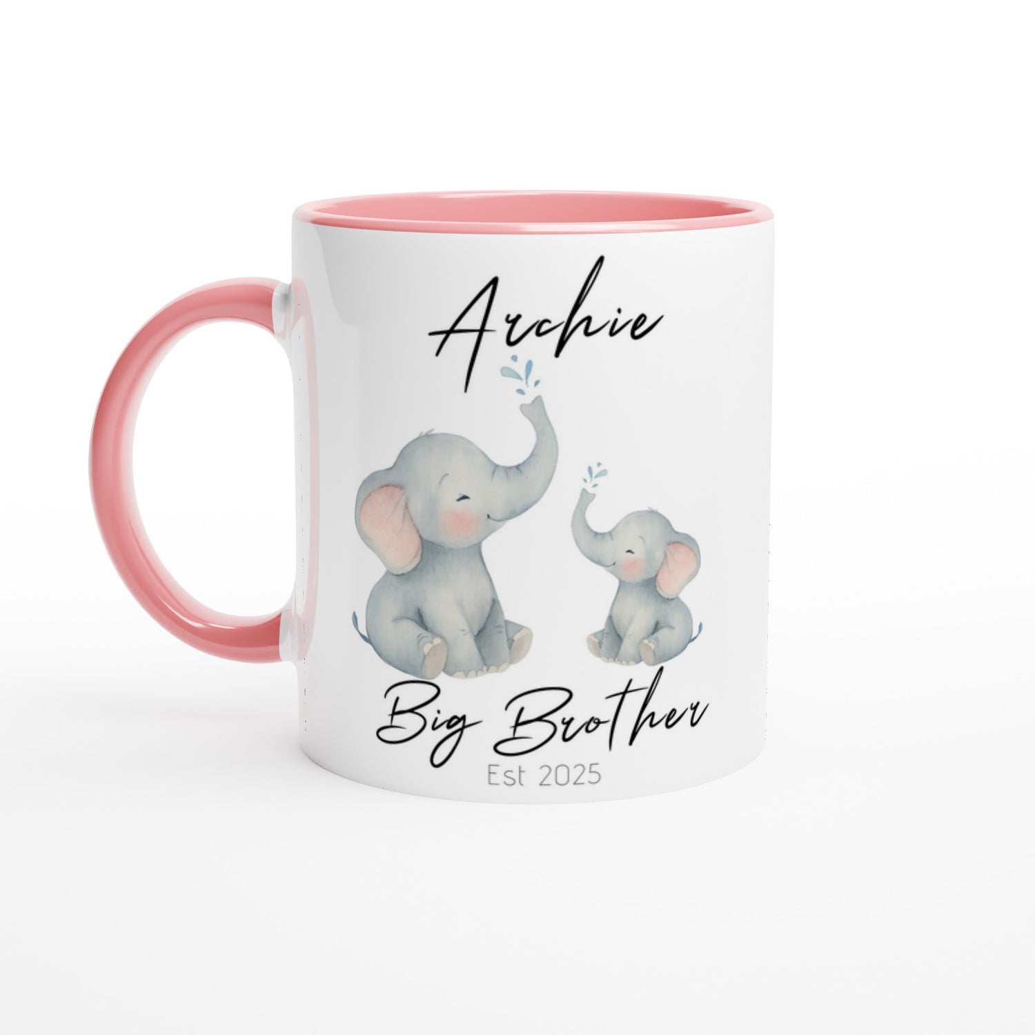 Big Brother or Big Sister Mug - Custom Pregnancy Announcement Gift - 11oz Ceramic Coffee Cup Ceramic Pink