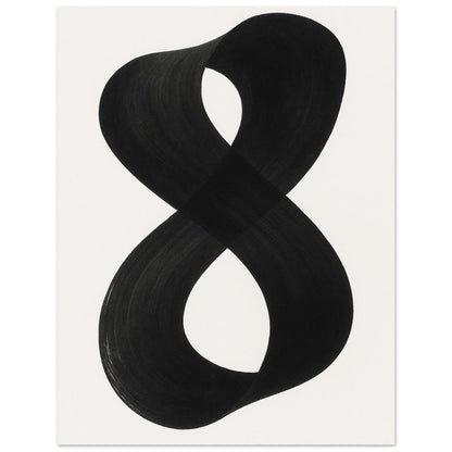 Infinity Abstract Brushstroke Art Print - Modern Minimalist Poster in Pink, Blue, Ochre, Black 27x35 cm 11x14″ Black