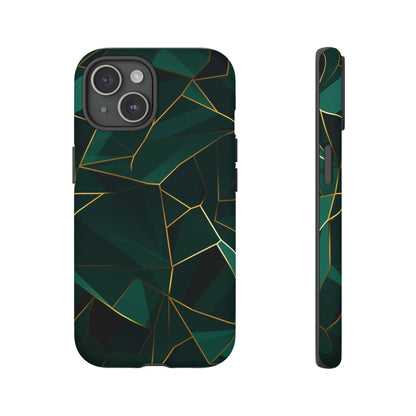 Emerald Veil - Geometric Luxe Phone Case iPhone 15 Matte